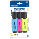 Μαρκαδόροι Υπογράμμισης Σετ 3 Τεμαχίων Πολύχρωμοι Alsuomi AL3503