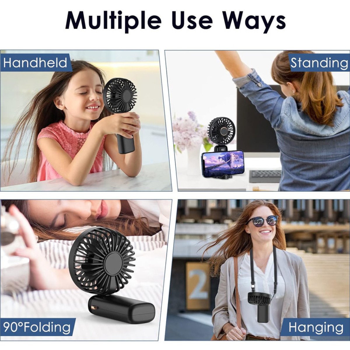 Μίνι Επαναφορτιζόμενος Ανεμιστήρας Χειρός με 5 Ταχύτητες - Image 9