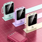 Mini Power Bank 20W Με Ενσωματωμένα Καλώδια PD Fast Charging Και LED Οθόνη