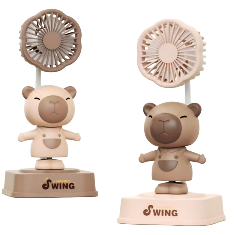 Παιδικό Επιτραπέζιο Ανεμιστηράκι Με Κουνιστή Φιγούρα Capybara Και USB Φόρτιση 552-4