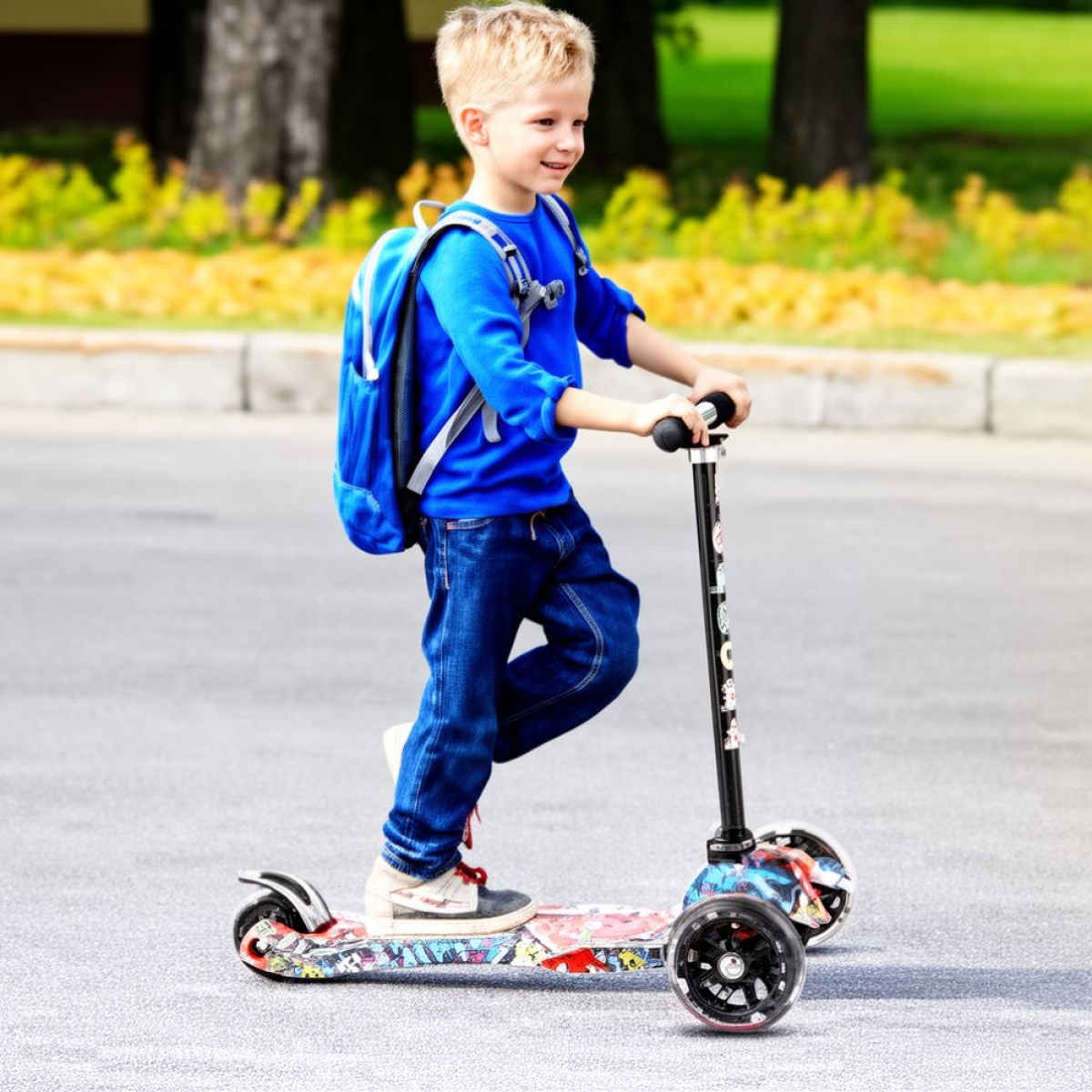 Παιδικό Πατίνι Scooter με Flash LED Τροχούς – Graffiti Street Design