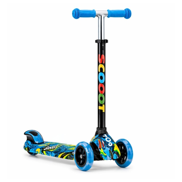 Παιδικό Πατίνι Scooter με Flash LED Τροχούς – Urban Blue Graffiti