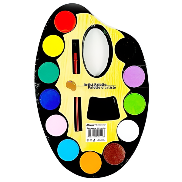 Παλέτα Ζωγραφικής Με Νερομπογιές 12 Χρωμάτων Με Πινέλο 28x20cm AL6536