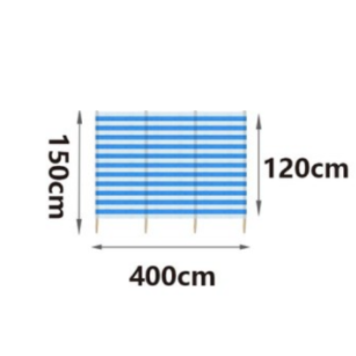 Παραβάν Παραλίας/Camping Ριγέ 150x400cm Με Πασσάλους 603101
