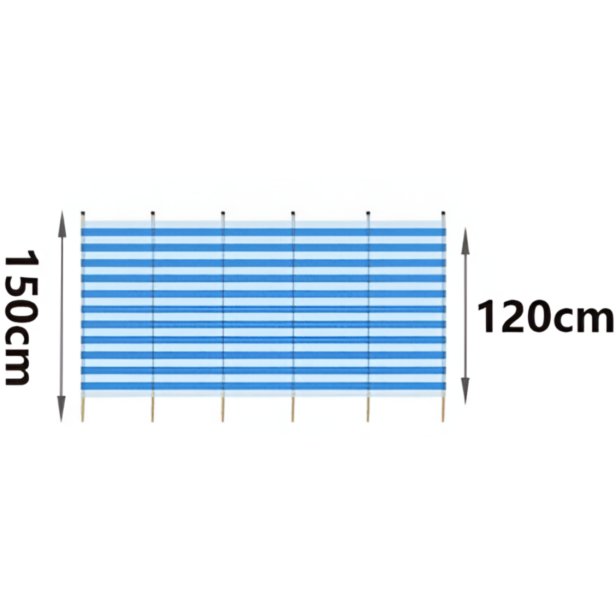 Παραβάν Παραλίας/Camping Ριγέ 150x600cm Με Πασσάλους 603102 - Image 3
