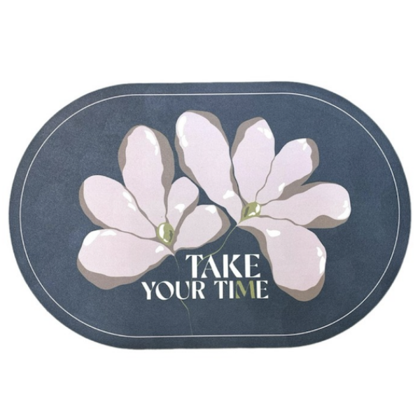 Πατάκι Με Floral Σχέδιο “Take Your Time” 38x58cm X-6853