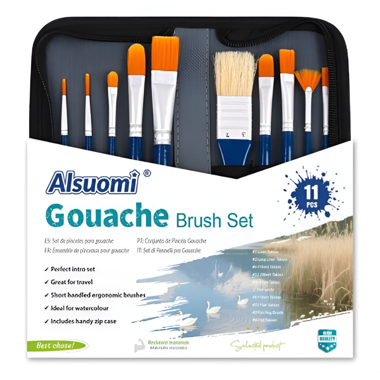 Πινέλα Ζωγραφικής Gouache Σετ 11τμχ Με Θήκη Alsuomi AL6611