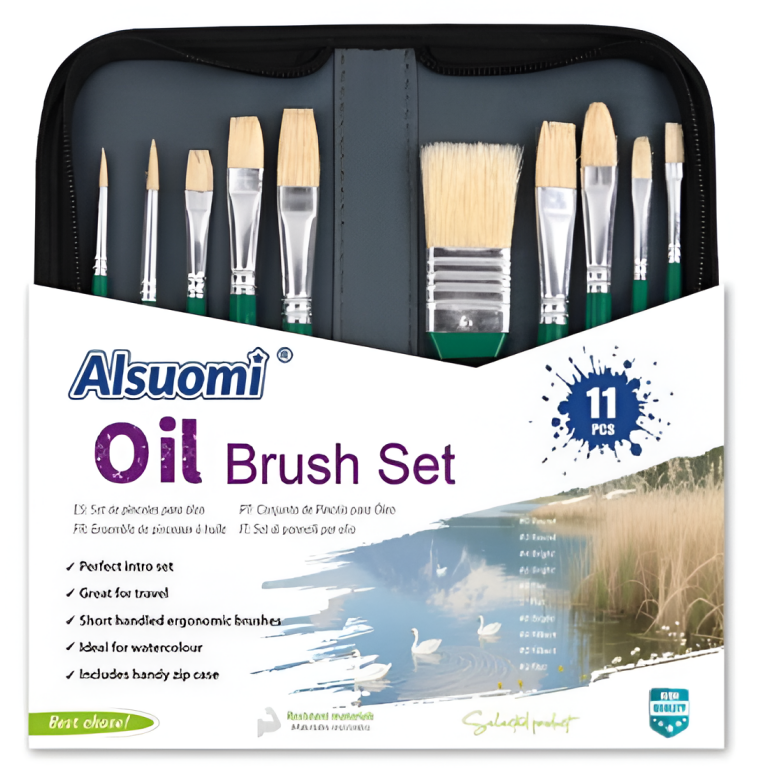 Πινέλα Ζωγραφικής Λαδιού Σετ 11τμχ Με Θήκη Alsuomi AL6612