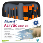 Πινέλα Ζωγραφικής Σετ 11τμχ Με Θήκη Alsuomi AL6610