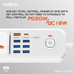 Πολύπριζο Ασφαλείας 4 Θέσεων Με 7xUSB & Διακόπτη 3m Μαύρο Moxom MX-ST16 - Image 4