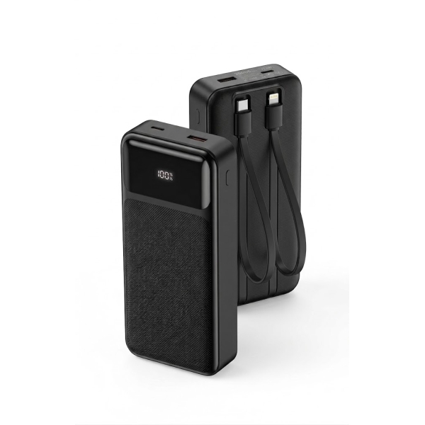 Power Bank 20000mAh Με Ενσωματωμένα Καλώδια Fast Charging 22.5W Μαύρο U-Winn UF-H202