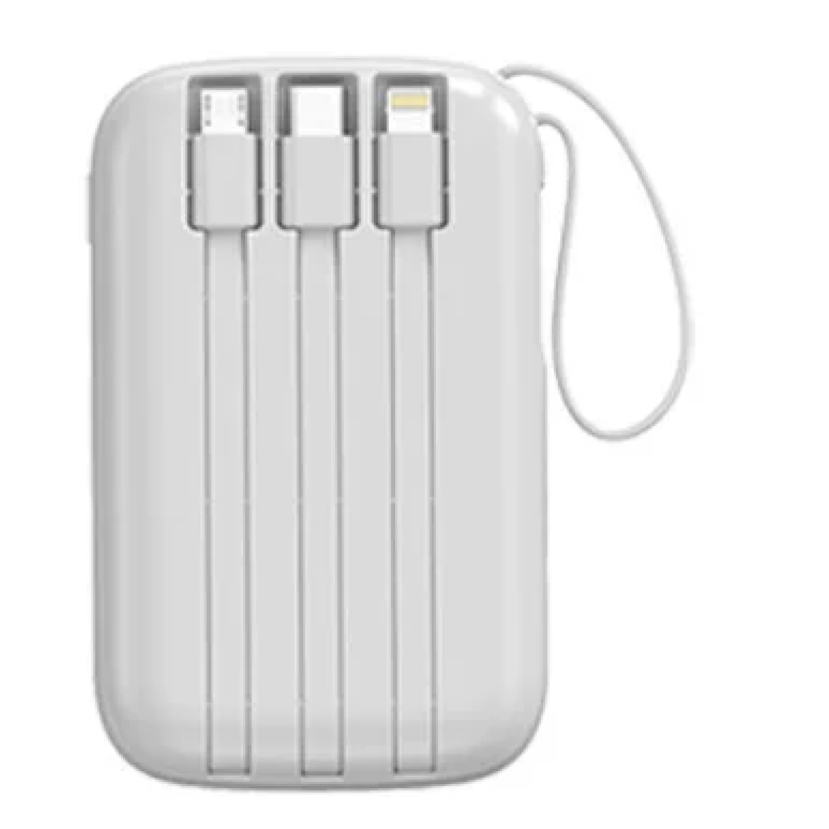 Power Bank 20000mAh Με Ενσωματωμένα Καλώδια Type-C, Lightning, Micro USB Και LED Οθόνη 120W Λευκό