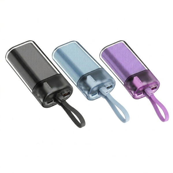 Power Bank 3 Σε 1 10000mAh Με PD 20W & Ενσωματωμένα Καλώδια Moxom MX-PB130