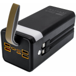 Power Bank 50000mAh Με 4 Θύρες USB & Ενσωματωμένα Καλώδια Takemore K-A150