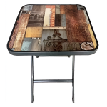 Πτυσσόμενο Τραπέζι 60x60cm Με Ξύλινο Σχέδιο SDS-28731