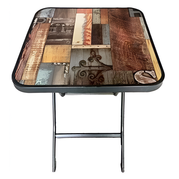 Πτυσσόμενο Τραπέζι 60x60cm Με Ξύλινο Σχέδιο SDS-28731