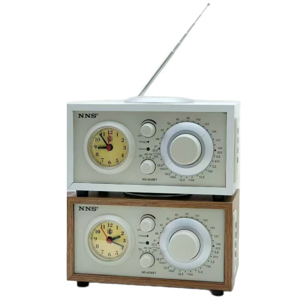 Ρετρό Ξύλινο Ηχείο Bluetooth Με Ραδιόφωνο FM/AM/SW Και Ρολόι NS-808BT