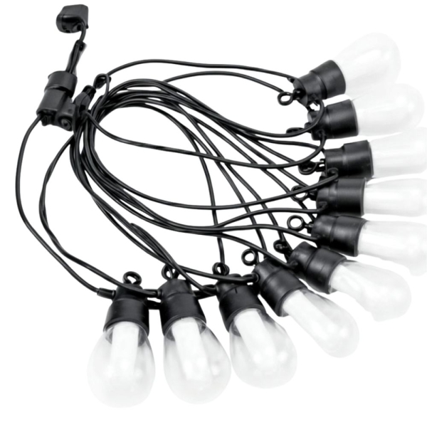 Rixme Γιρλάντα 10m με 10 Λάμπες E27 RGB & Θερμό Φως IP44