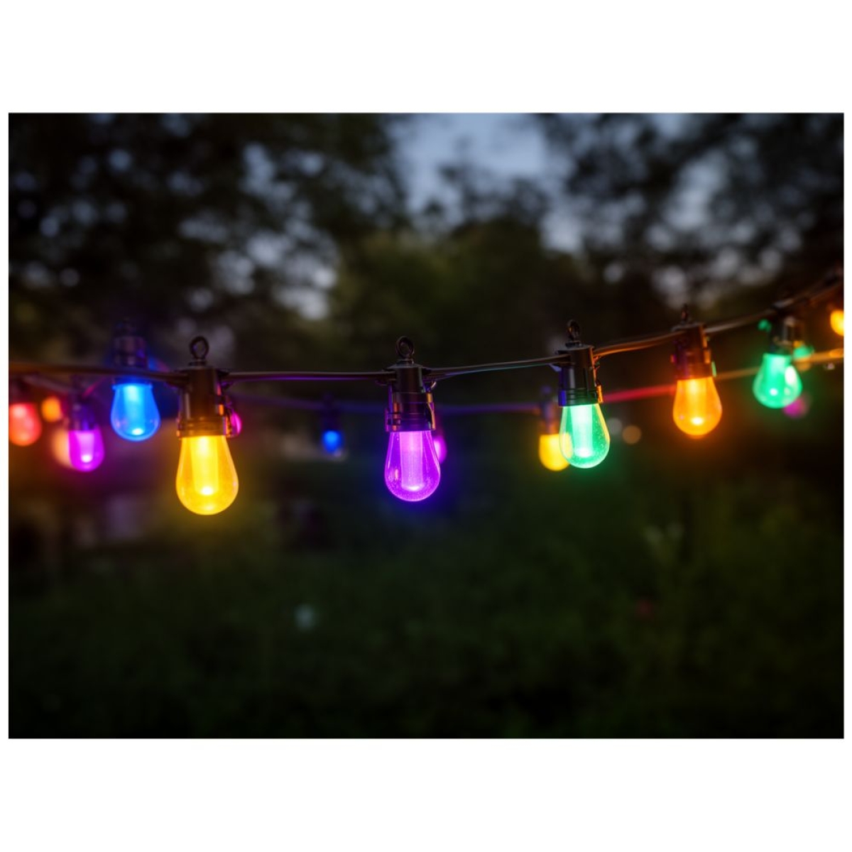 Rixme Γιρλάντα 10m με 10 Λάμπες E27 RGB & Θερμό Φως IP44