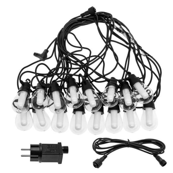 Rixme Γιρλάντα 15m με 16 Λάμπες E27 RGB & Θερμό Φως IP44