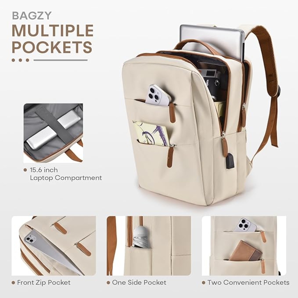 Σακίδιο Πλάτης Καμπίνας 41x30x15cm Με Θήκη Laptop Και USB Motarro MYD274-2 - Image 4