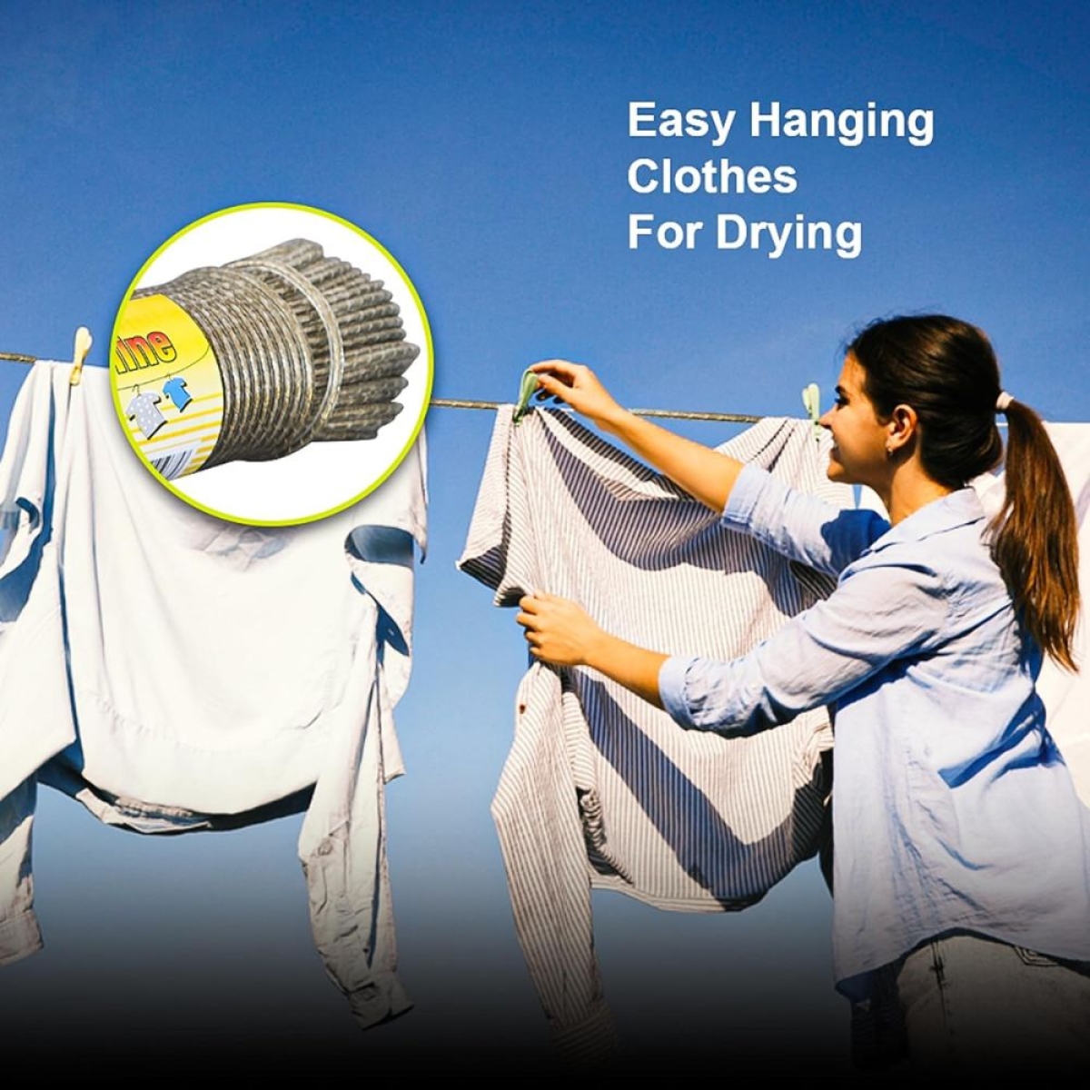 Σχοινί Απλώματος Ρούχων Πλαστικοποιημένο με Σύρμα 3.5mm x 20m