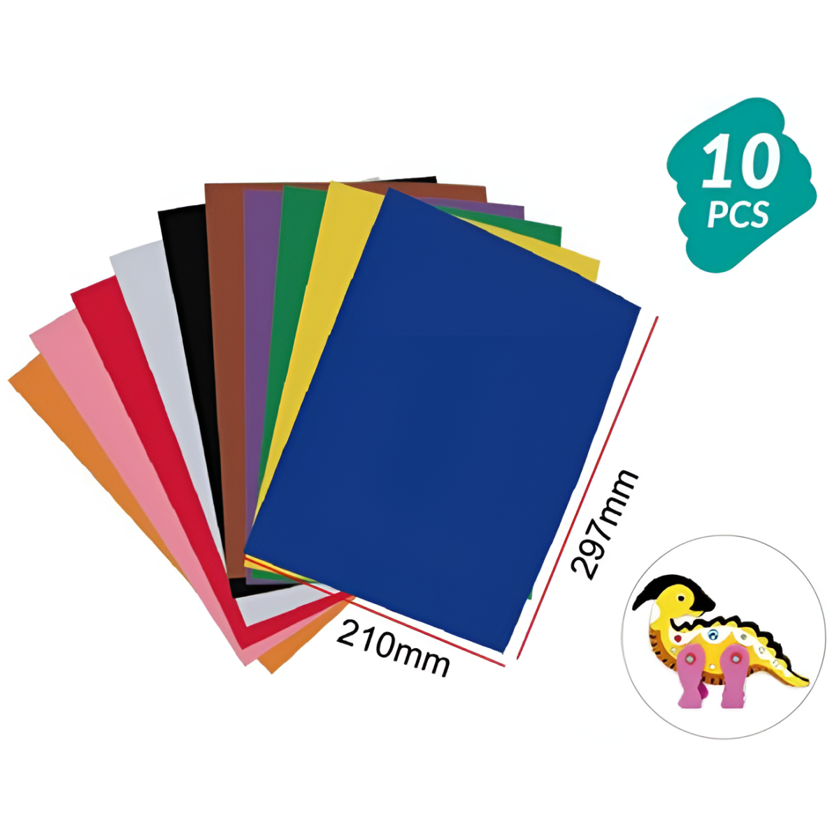 Σετ Αφρώδη Φύλλα EVA Foam A4 10 Χρωμάτων 2mm Alsuomi AL5009