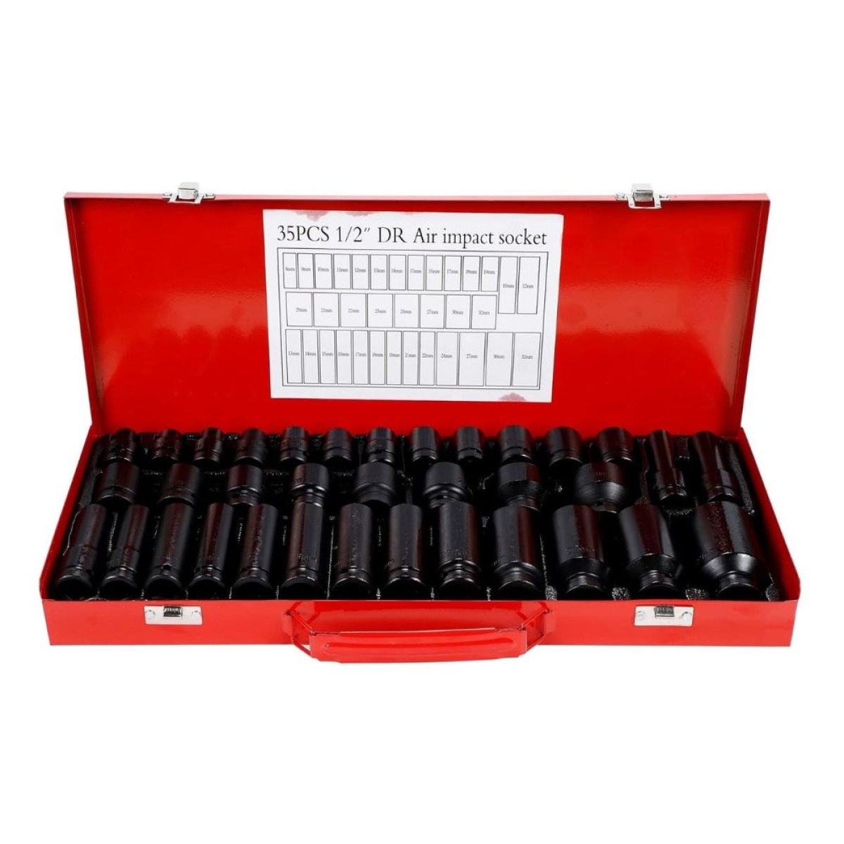 Σετ Εξάγωνα Καρυδάκια Κρούσης Μακριά & Κοντά 1/2" 35 Τεμ.