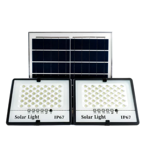 Σετ Ηλιακοί Προβολείς 2τμχ 400LED 400Wx2 Λευκού Φωτισμού IP67 400W/Y – Μαύρο