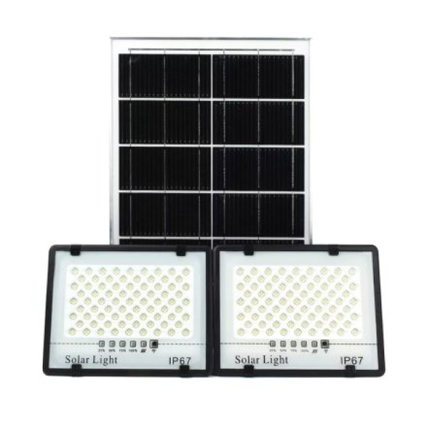 Σετ Ηλιακοί Προβολείς 2τμχ 616LED 600Wx2 Λευκού Φωτισμού IP67 600W/Y – Μαύρο