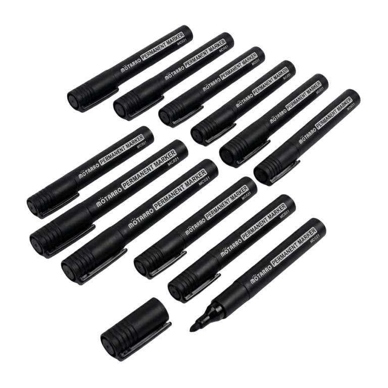 Σετ Μαρκαδόροι Ανεξίτηλοι Μαύροι 3.0mm 12τμχ Motarro MC031-13