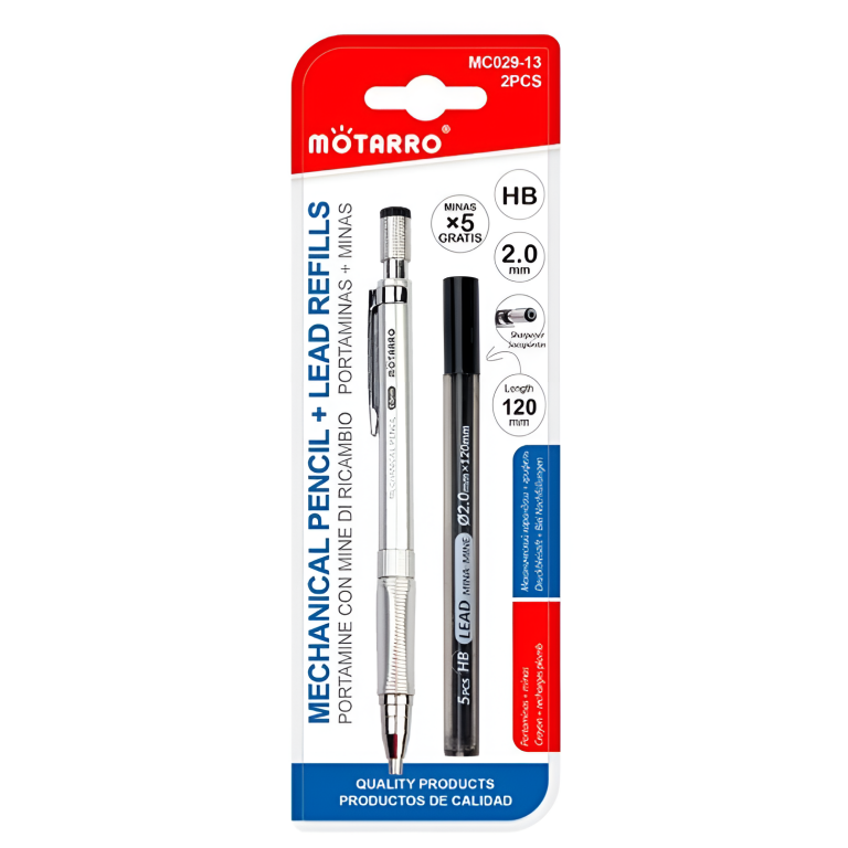Σετ Μηχανικό Μολύβι 2.0mm Με Μύτες HB Motarro MC029-13