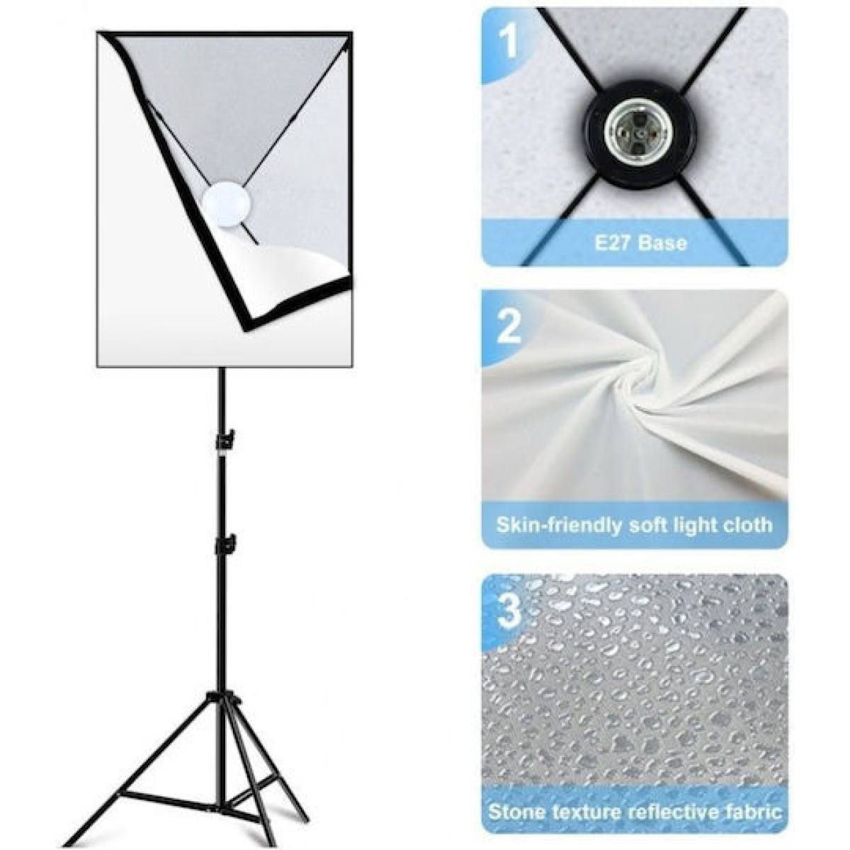 Σετ Softbox Φωτισμού 50x70cm Με LED Λάμπα 30W Και Τρίποδο Puluz PU5070EU - Image 4