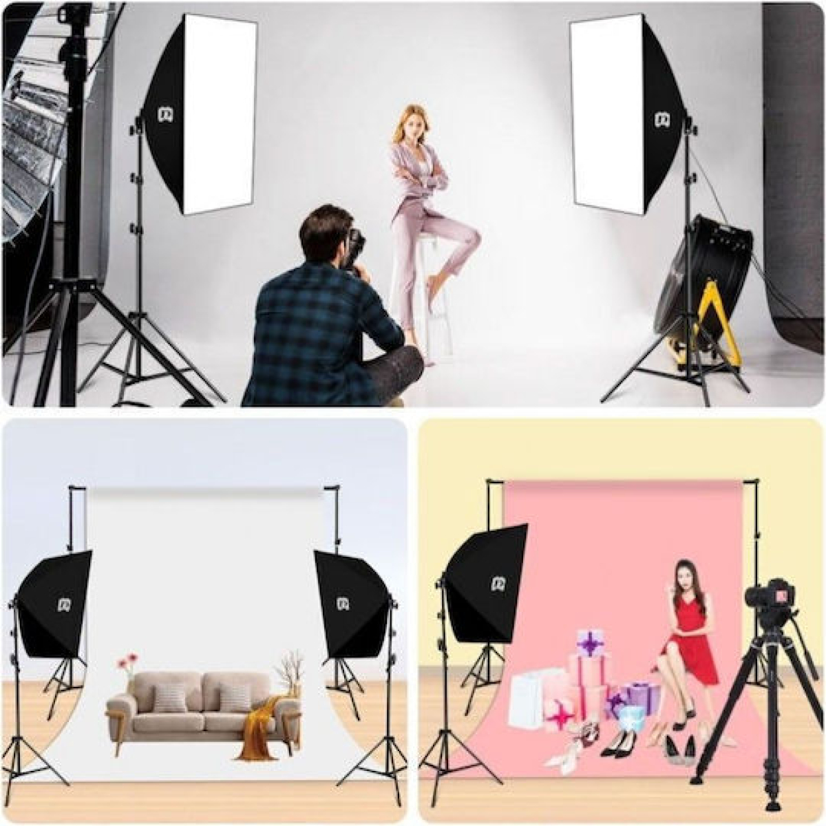 Σετ Softbox Φωτισμού 50x70cm Με LED Λάμπα 30W Και Τρίποδο Puluz PU5070EU - Image 7