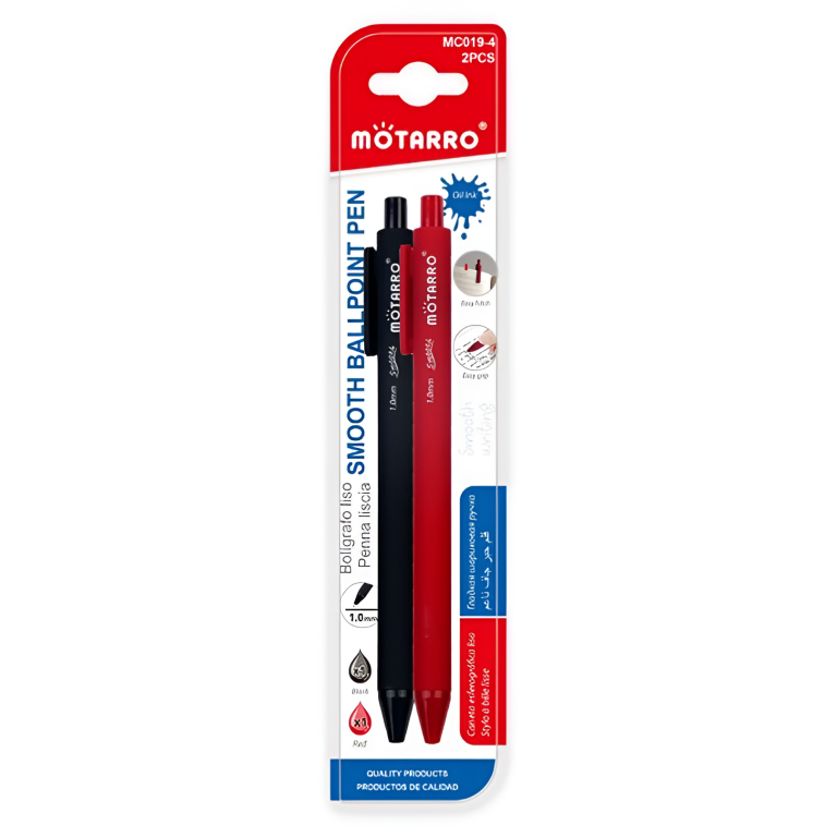 Στυλό Διαρκείας 2τμχ Μαύρο & Κόκκινο Motarro MC019-4
