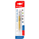 Στυλό Gel Highlight Μεταλλικά 0.8mm Σετ 2 Τεμαχίων Ασημί & Χρυσό Motarro MC193-2