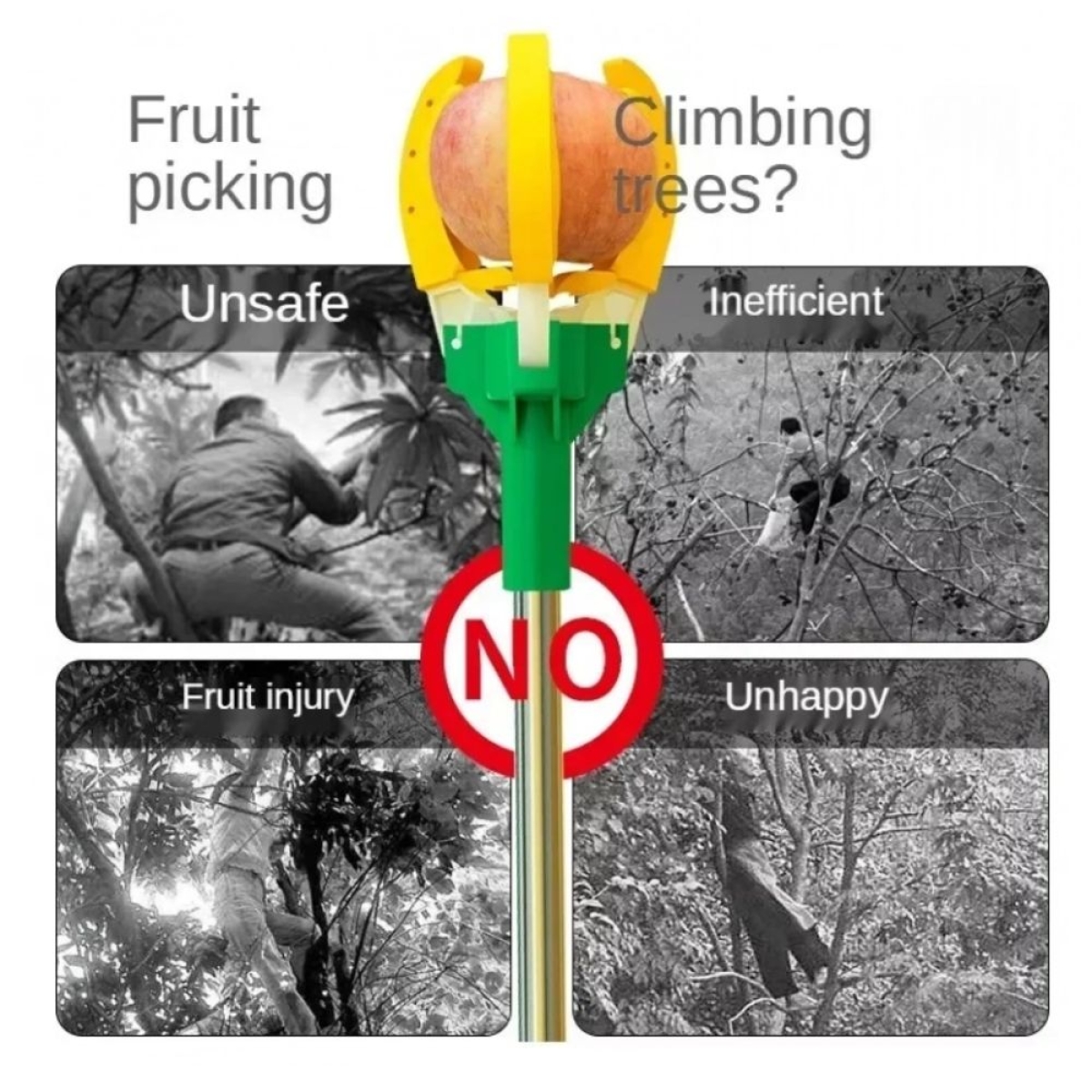 Συλλέκτης Καρπών και Φρούτων με Κοντάρι 1.5m