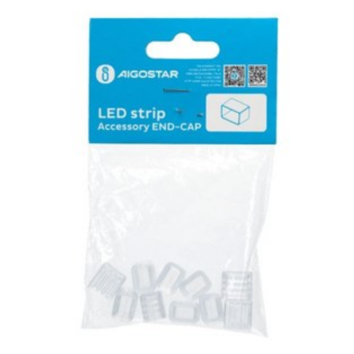 Τάπες Τερματισμού LED Ταινίας 8mm COB Διάφανες Σετ 10 Τεμαχίων Aigostar
