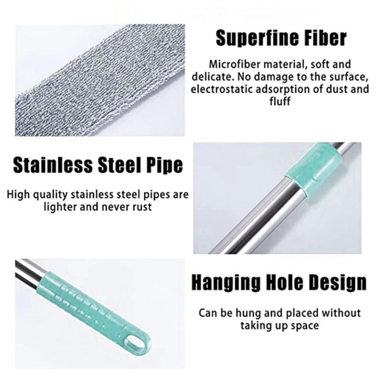 Τηλεσκοπικό Ξεσκονόπανο Microfiber Με Εύκαμπτη Κεφαλή Έως 130cm X-8137 - Image 3