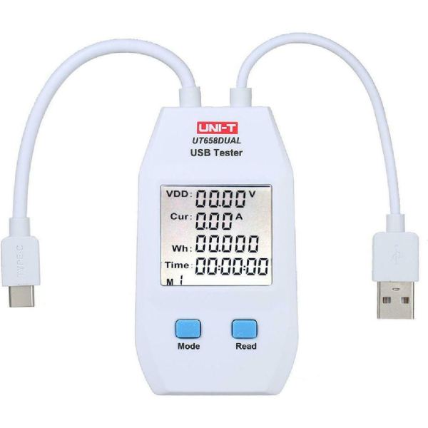 USB Tester Με Οθόνη LCD Για Μέτρηση Τάσης Και Ρεύματος UNI-T UT658Dual