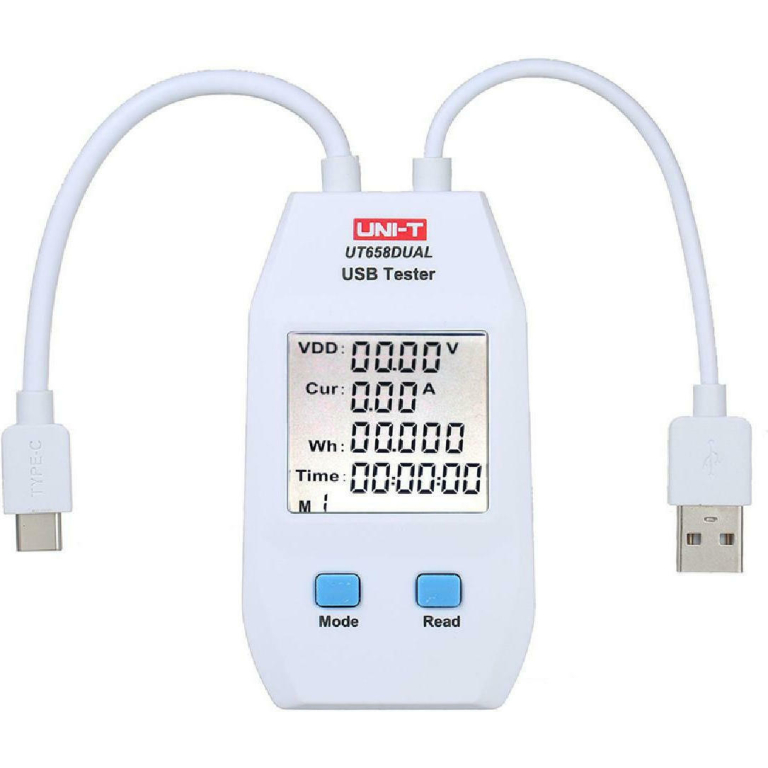 USB Tester Με Οθόνη LCD Για Μέτρηση Τάσης Και Ρεύματος UNI-T UT658Dual
