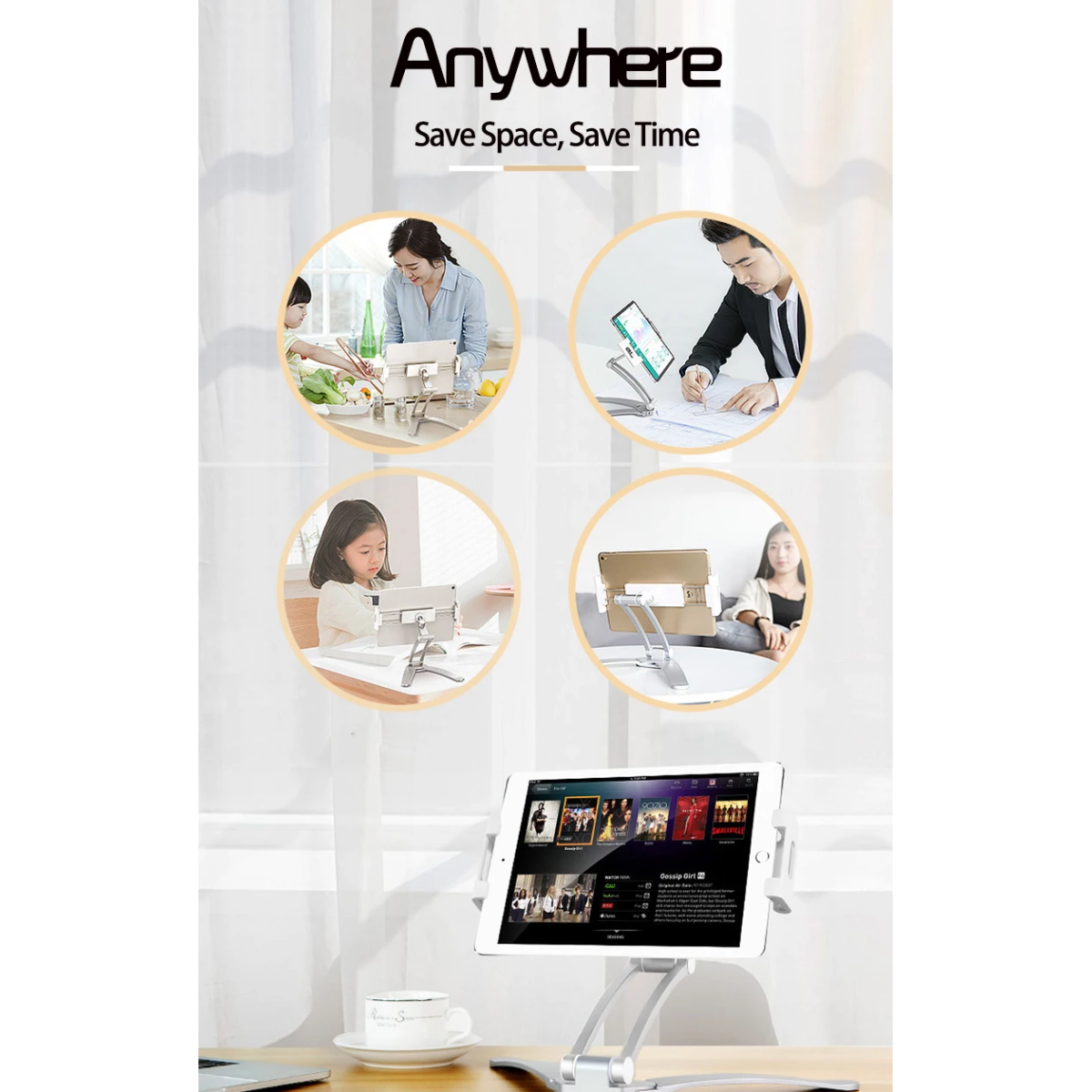 Βάση Στήριξης Για Tablet & Smartphone 2 Σε 1 Aσημί - Image 3