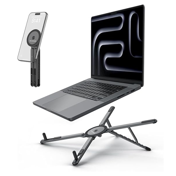 Βάση Στήριξης Laptop/Tablet & Κινητού Μαγνητική 5 Σε 1 Ρυθμιζόμενη 360° KAPAVER HaloStand