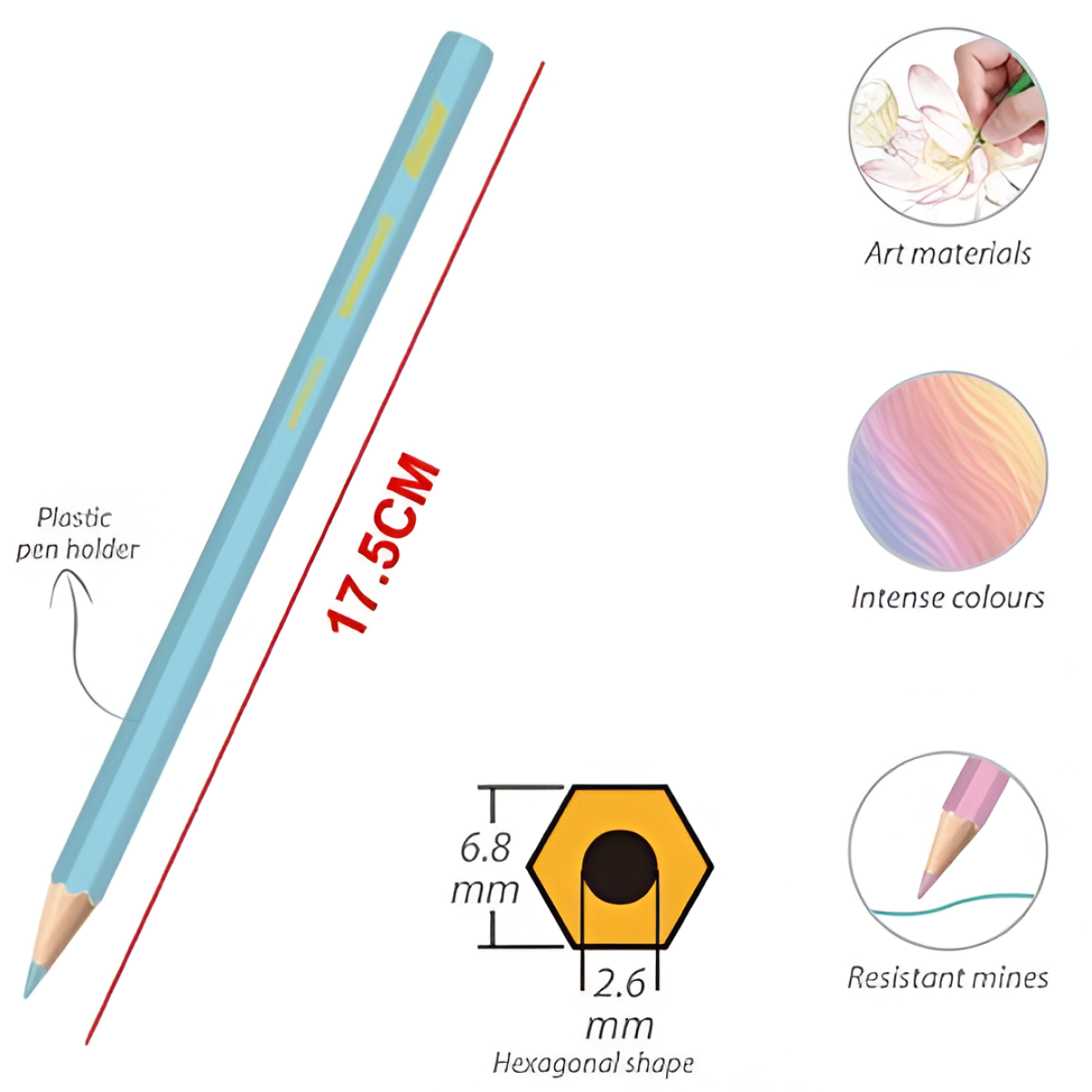 Ξυλομπογιές Σετ 12 Χρωμάτων Macaron Alsuomi AL3366 - Image 2