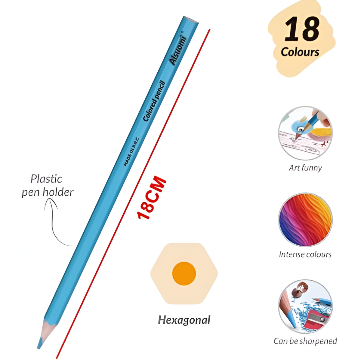 Ξυλομπογιές Σετ 18 Χρωμάτων 18cm AL6570