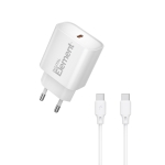 Φορτιστής Σπιτιού GaN PD 20W Element CH-150C 1 Θέσης, με καλώδιo USB-C 65W 1m Λευκό