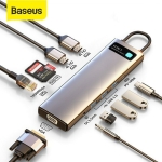 Baseus Type-C Metal Gleam 11in1 HUB Dark Grey CAHUB-CT0G - Image 4