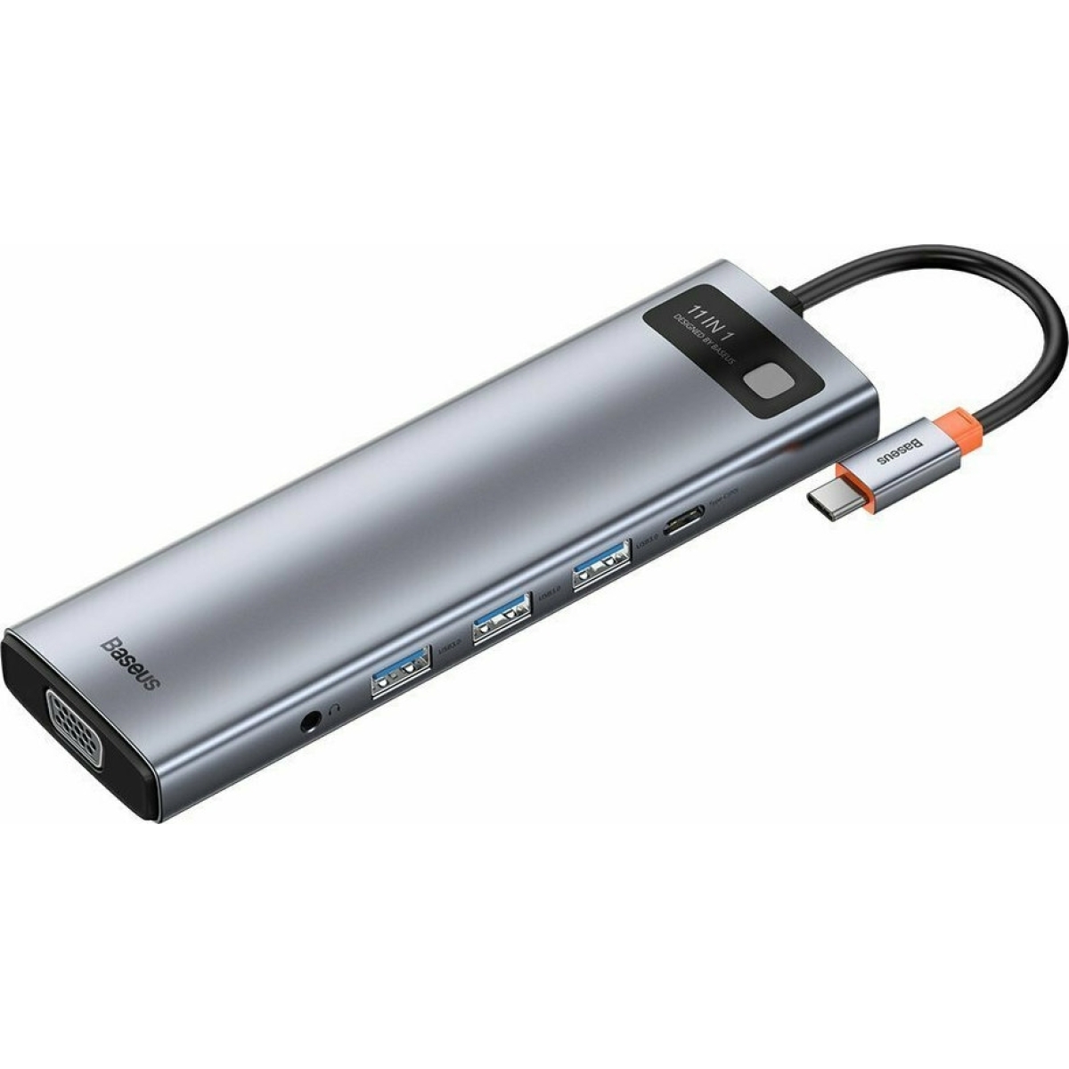 Baseus Type-C Metal Gleam 11in1 HUB Dark Grey CAHUB-CT0G - Image 3