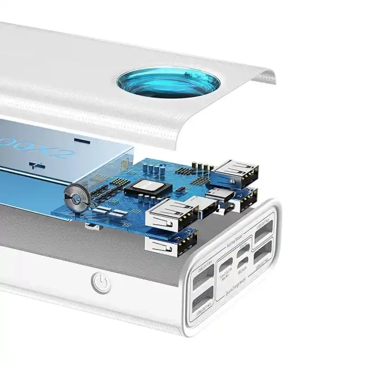 Baseus Amblight Overseas Edition Power Bank 30000mAh 65W με 4 Θύρες USB-A και Θύρα USB-C Power Delivery Λευκό PPLG000102 - Image 3