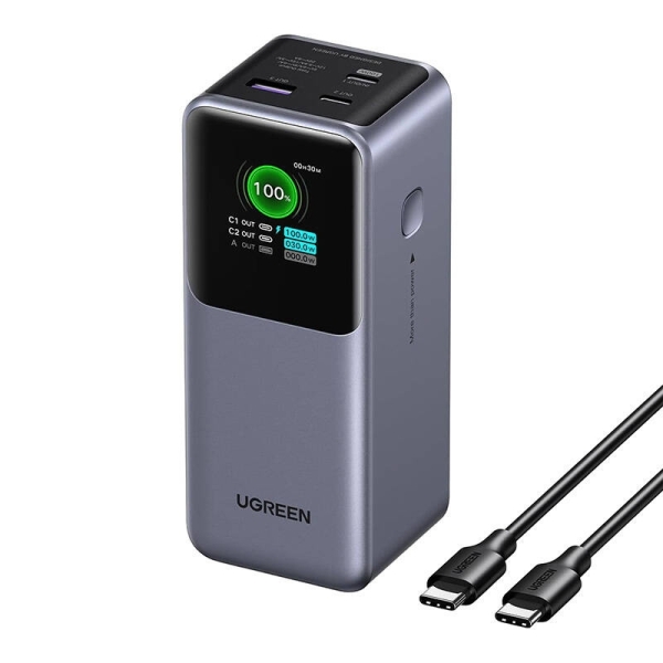 Ugreen Power Bank 20000mAh 130W 1xUSB-A 2xUSB-C Quick Charge 3.0 PB721 Γκρι